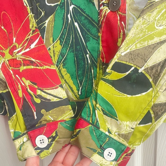 Chico's women's multicolor Jacket Tropical Jungle Size 0.  #204 - Picture 5 of 10